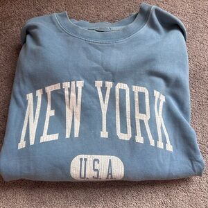 John Galt Brandy Melville New York blue sweatshirt crewneck